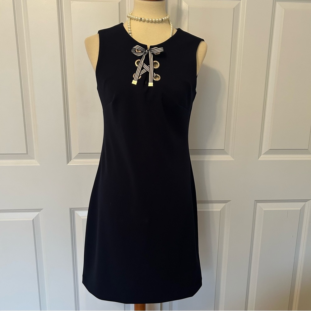 Tommy Hilfiger Navy Sleeveless Dress with Grommet Detail NWOT